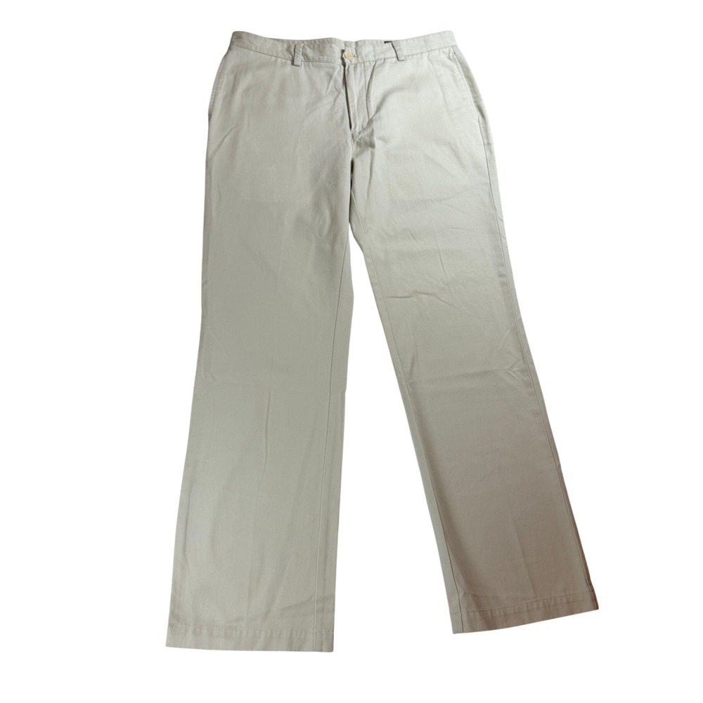 Vineyard Vines Breaker Pants Mens 34x32 Khaki Tan Cotton Twill Chinos Straight